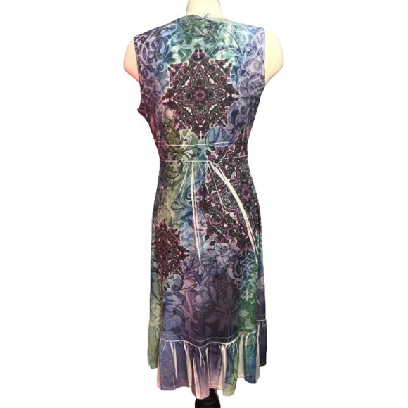 Closet Full Tribal Maxi Dress Sz Small Soft Sleeveless Slinky Knee Length Dress - Picture 4 of 11